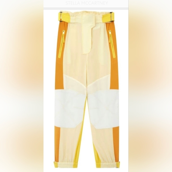 Stella McCartney Yellow and White Silk Pants